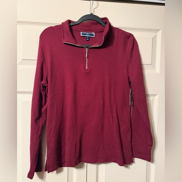 Karen Scott Sweaters - Karen Scott Maroon Half-Zip Sweater Karen Scott sz Medium